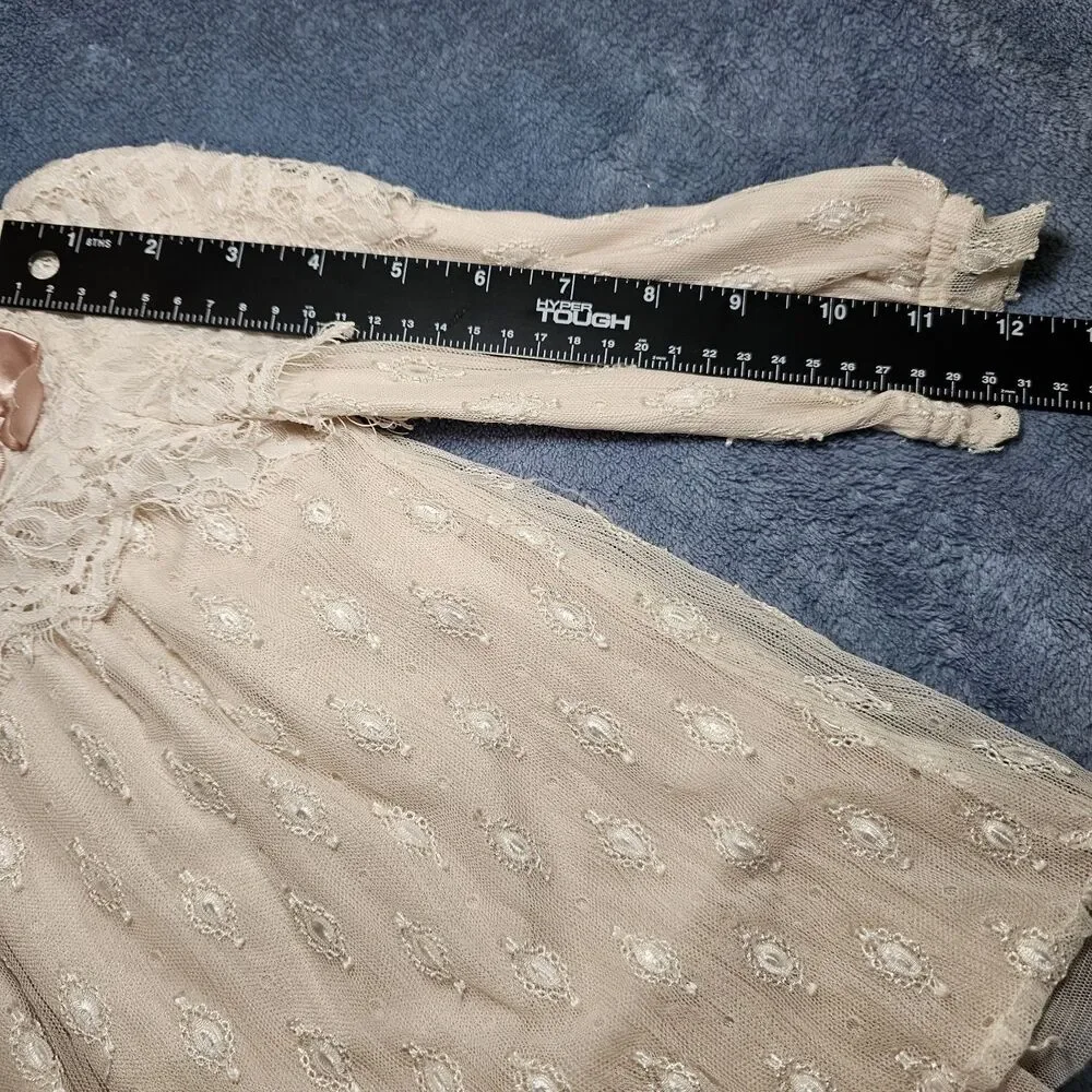 Nannette Baby Dress Lace Style 3 Layers 24M Light Peach Creme Colored